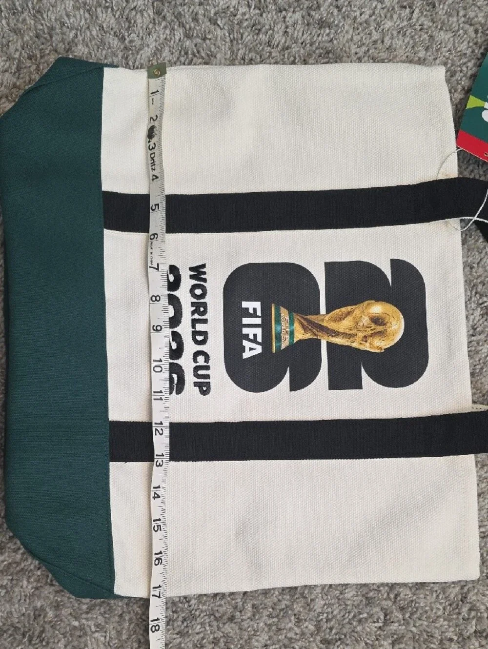 FIFA World Cup 2026 Canvas Tote Bag - White & Green